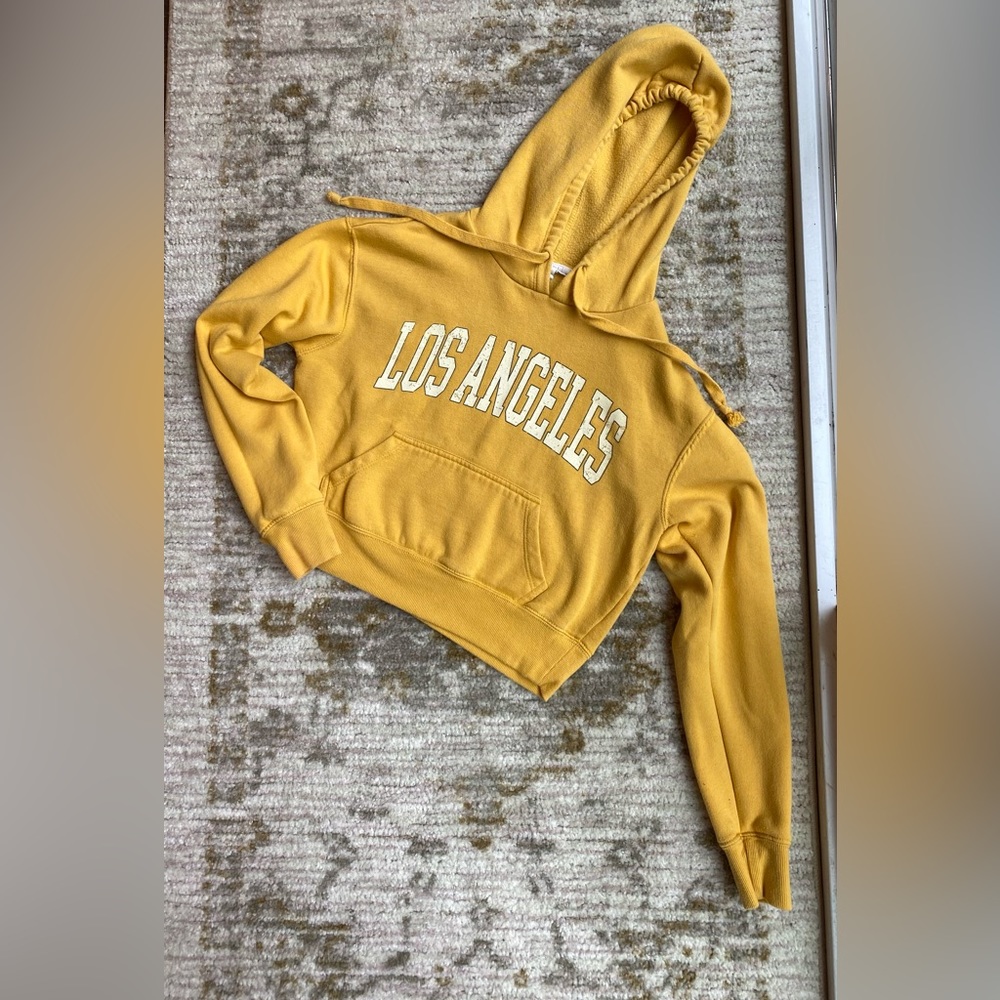 Full Tilt Girls Los Angeles Crop Hoodie  Yellow Size XS